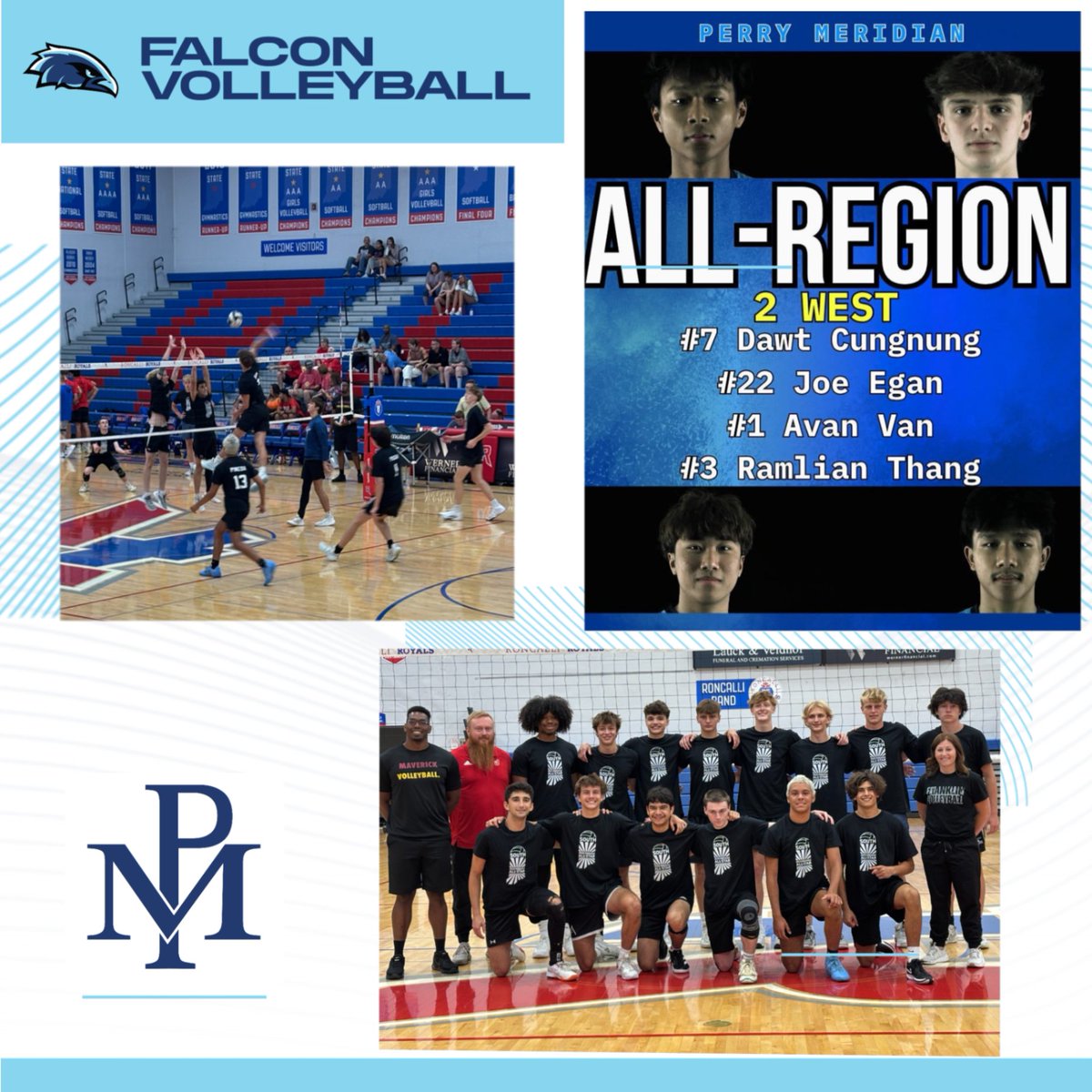 PMFalconSports's tweet image. 🚨 All-Star Alert! 🚨
4️⃣ Falcons have been named to the IBVCA All-Region Team, with a special shoutout to 🏐 Joe Egan, who was selected to play in the Inaugural IBVCA Indiana All-Star Match! 🔥
🎉 Huge congratulations to Joe and all our All-Region Falcons!