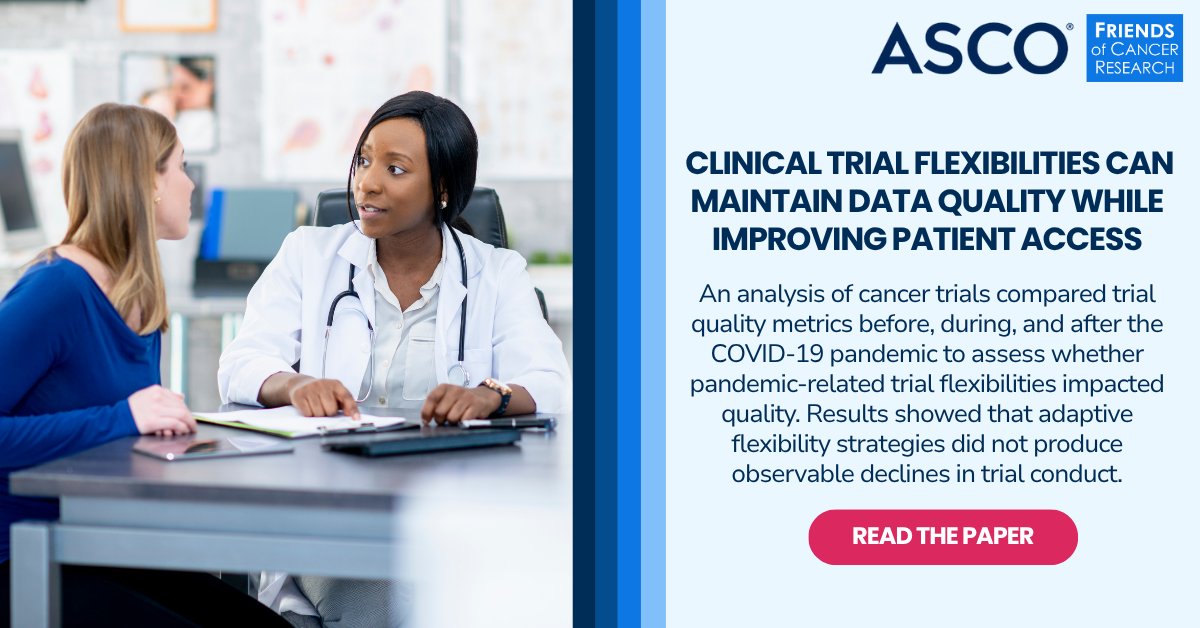 CancerResrch's tweet image. A @CancerResrch and @ASCO task force found that #clinicaltrial flexibilities can be implemented without compromising data quality, suggesting decentralized elements maintain standards while improving access and increasing enrollment: bit.ly/4kIRwKb.