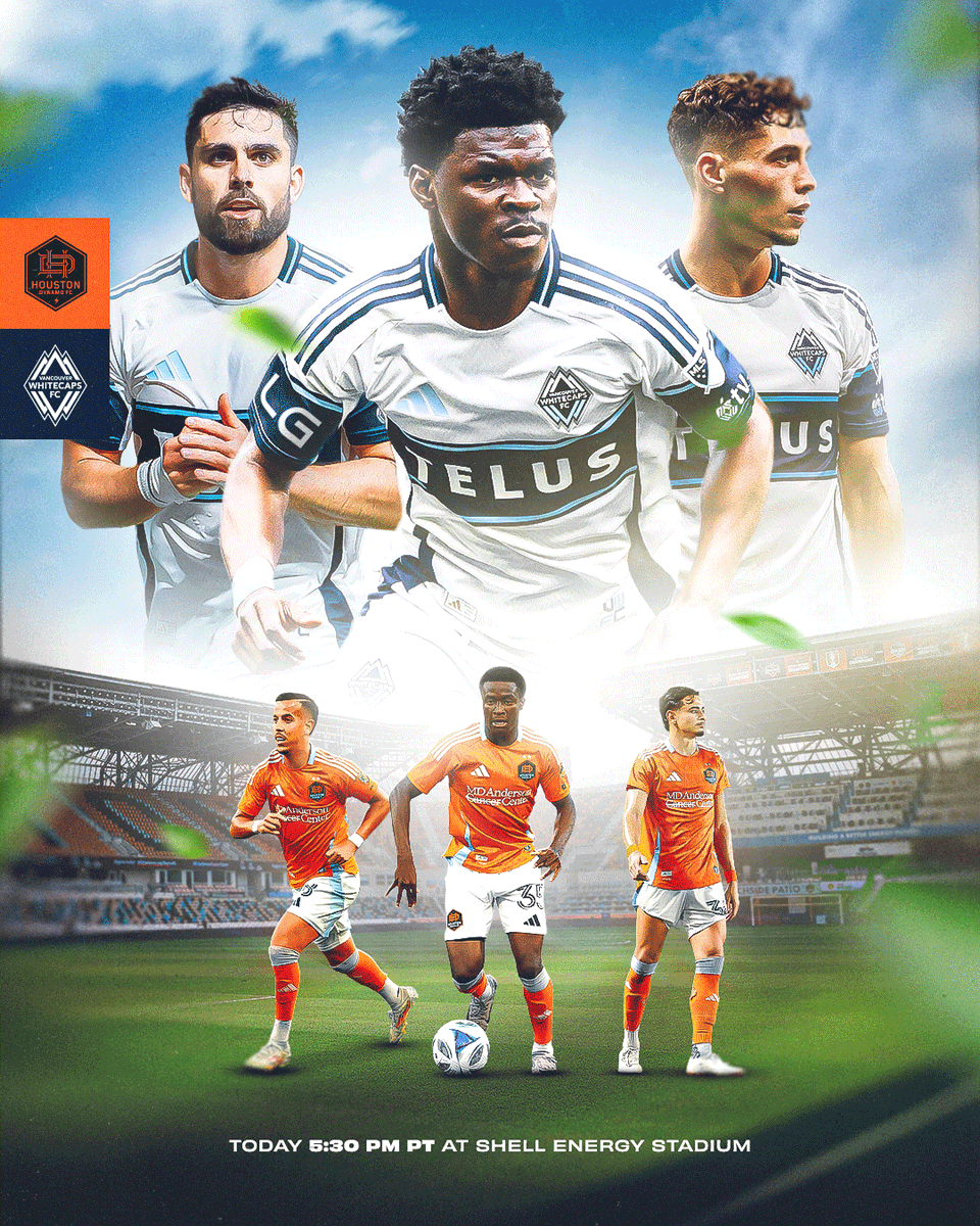 WhitecapsFC's tweet photo. Houston awaits. 👀

🆚 @HoustonDynamo
⏱️ 5:30pm
📍 Houston, TX
🏟️ Shell Energy Stadium
📻 101.1 HD3 &amp; @CKNW 

Tune in on #MLSSeasonPass on @AppleTV 📺 https://t.co/YnYdY8oHJm

#VWFC | #HOUvVAN https://t.co/2Hhz5PrARP
