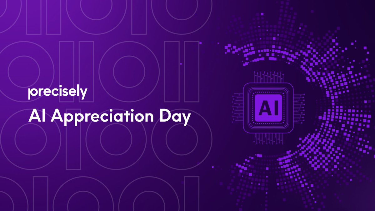 Precisely (@preciselydata) on Twitter photo Happy #AIAppreciationDay! 🤖 AI’s power comes from trusted data—not just bigger models. At Precisely, we’re building a connected ecosystem for data integrity to drive real-world impact.
🔗 Learn more: okt.to/vfXPtM
 #AIReady #DataIntegrity #ResponsibleAI Happy #AIAppreciationDay! 🤖 AI’s power comes from trusted data—not just bigger models. At Precisely, we’re building a connected ecosystem for data integrity to drive real-world impact.
🔗 Learn more: okt.to/vfXPtM
 #AIReady #DataIntegrity #ResponsibleAI