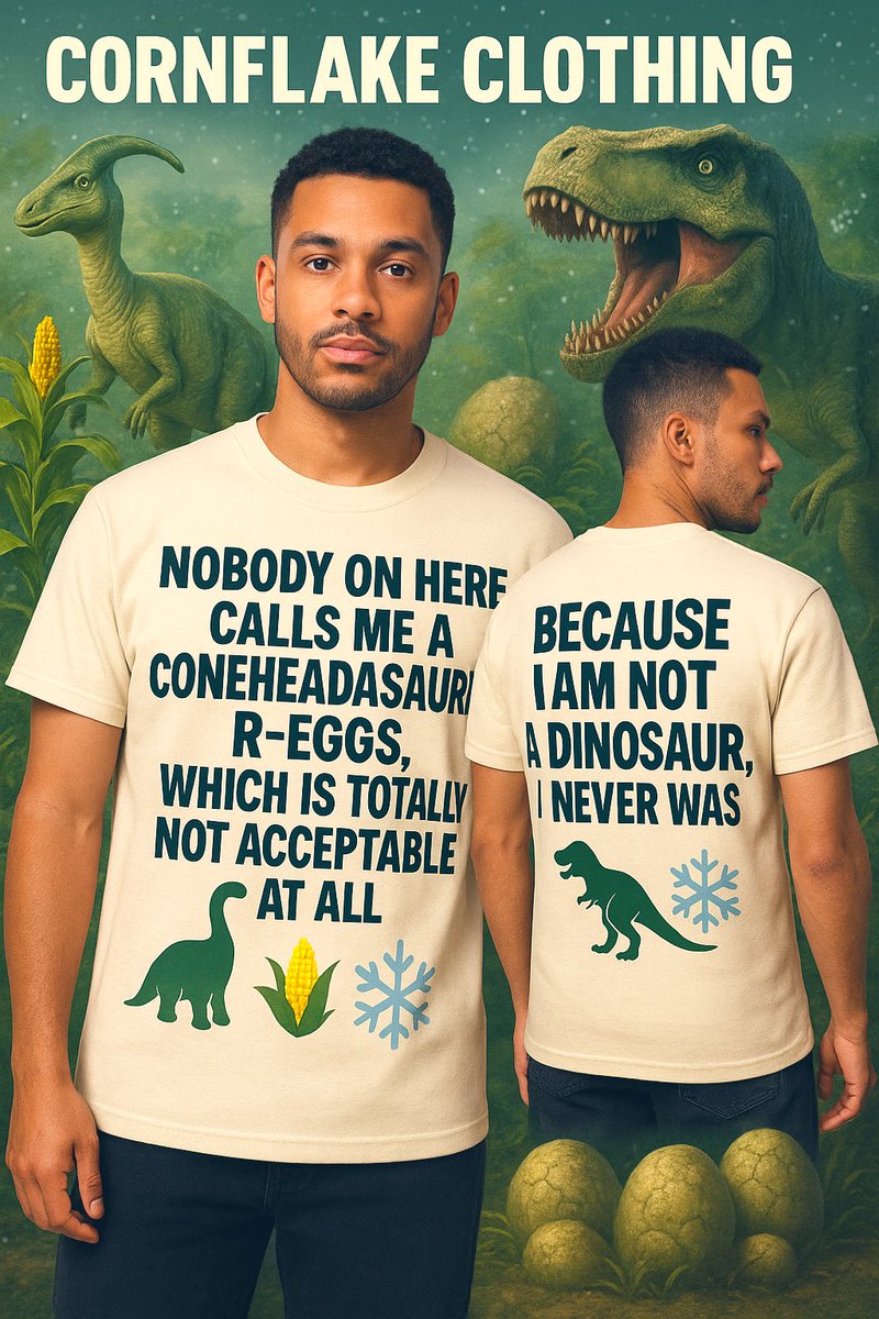 CornflakePLC's tweet image. Listen up everyone on X, people ought to stop calling Steven d Coneheadasaurus Reggs which is totally not acceptable at all,

Steven d is not a dinosaur, he’s not called Coneheadasaurus Reggs &amp;amp; he will not let people cause a great deal of trouble for him on X,

#StayCornflake🌽❄️
