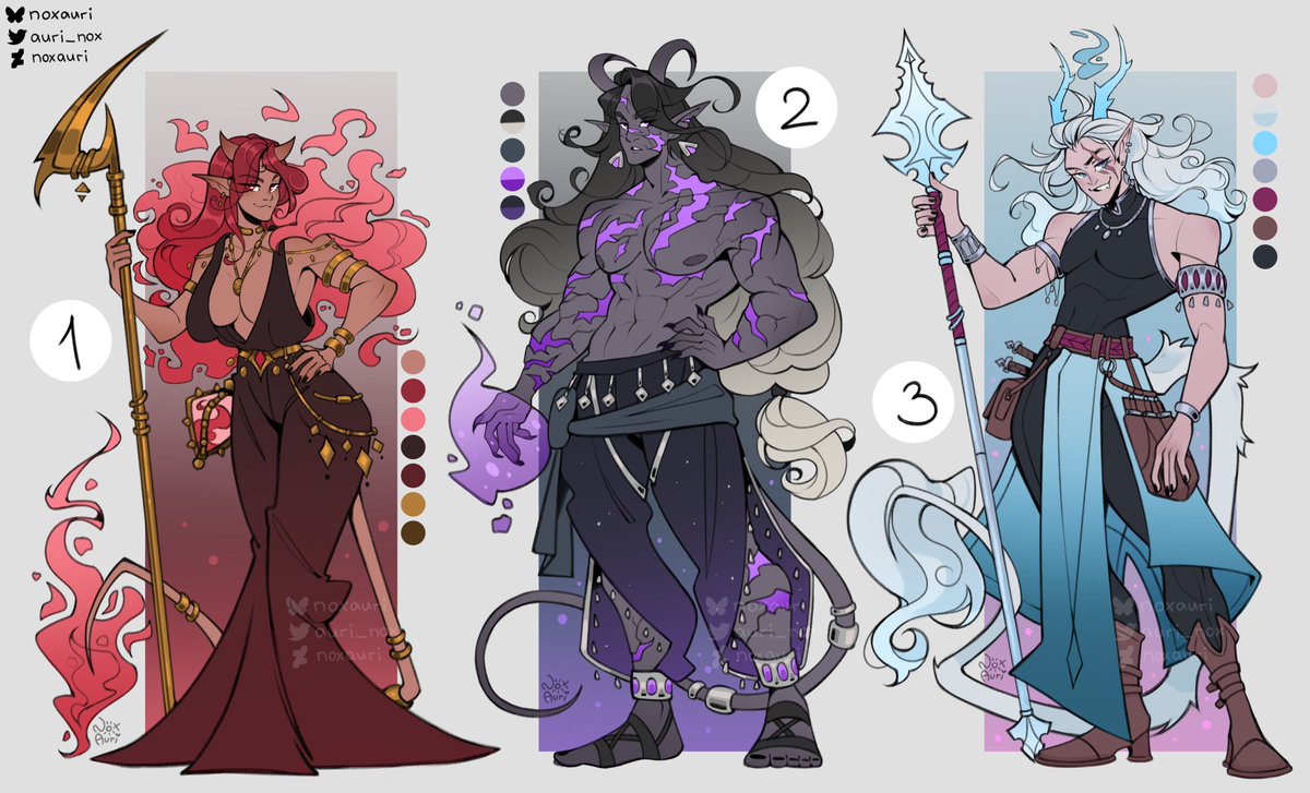 ♥ fullbody adopts looking for a home! ♥

SB: 100$
MI: 10$
AB1: 250$
AB2: 350$ (+halfbody)   

❤️Payment via Boosty, Easystart or Buymeacoffee! ❤️

#dndcharacter #dnd #characterdesign #adoptable #adoptauction