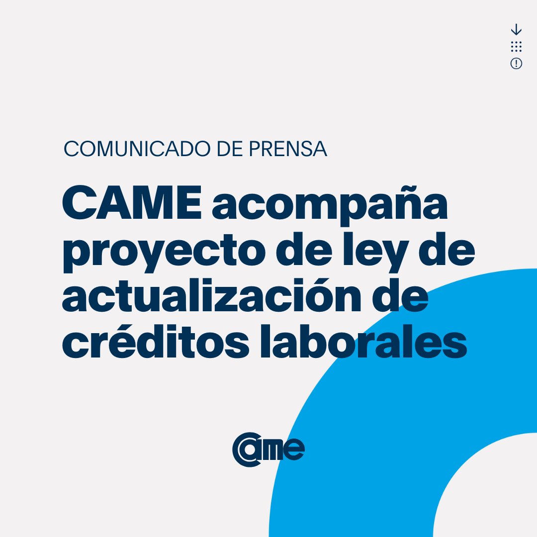 CAME (@redcame) on Twitter photo #CAME manifiesta su apoyo al proyecto de ley elaborado por la diputada nacional del bloque Futuro y Libertad, <a href="/RazziniVeronica/">Vero Razzini</a>, para modificar el artículo 276 del régimen de contrato de trabajo de la Ley 20.744.
Leé acá el comunicado 🔗 bit.ly/ProyLeyCredito… #CAME manifiesta su apoyo al proyecto de ley elaborado por la diputada nacional del bloque Futuro y Libertad, <a href="/RazziniVeronica/">Vero Razzini</a>, para modificar el artículo 276 del régimen de contrato de trabajo de la Ley 20.744.
Leé acá el comunicado 🔗 bit.ly/ProyLeyCredito…