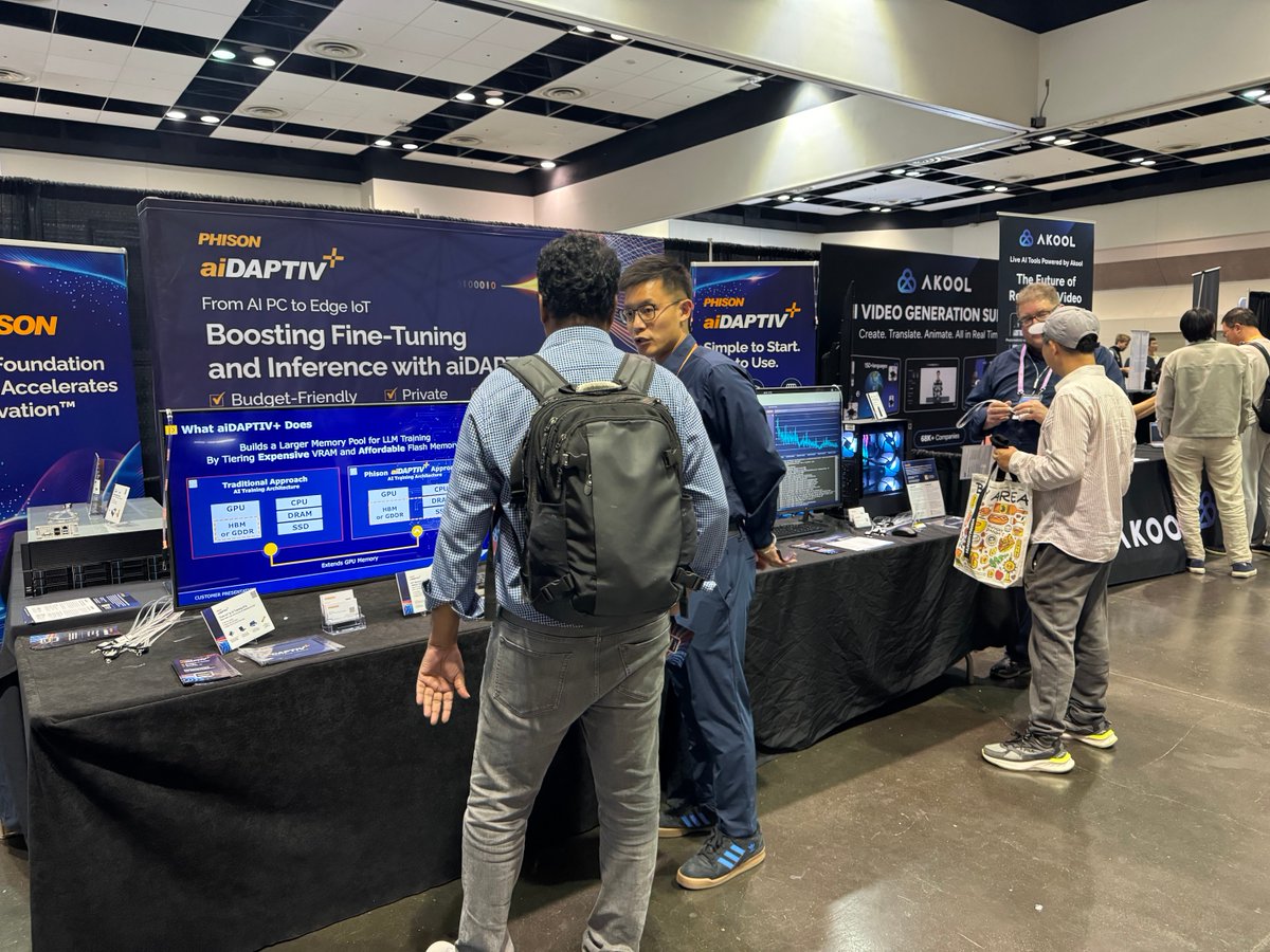 Phison_USA's tweet image. Come see what Phison is cooking at #GenAIWeek!

From pushing boundaries in AITPC to driving innovation in laptops and displays, we’re building the tech that powers tomorrow’s AI.

📍 Booth A01
📅 July 13 to 17 | Santa Clara Convention Center

#Phison #GenAIWeek #aiDAPTIV #AITPC