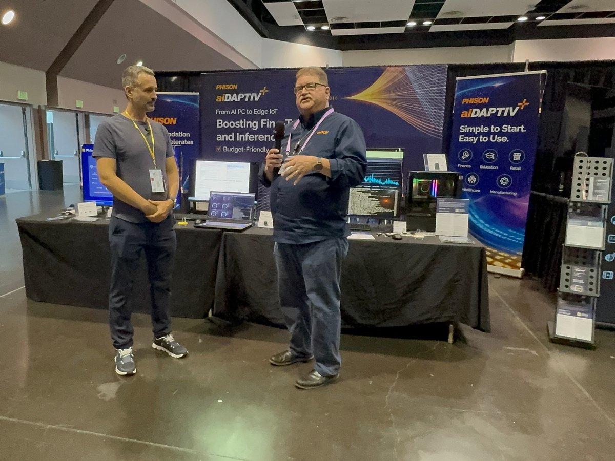 Phison_USA's tweet image. Come see what Phison is cooking at #GenAIWeek!

From pushing boundaries in AITPC to driving innovation in laptops and displays, we’re building the tech that powers tomorrow’s AI.

📍 Booth A01
📅 July 13 to 17 | Santa Clara Convention Center

#Phison #GenAIWeek #aiDAPTIV #AITPC