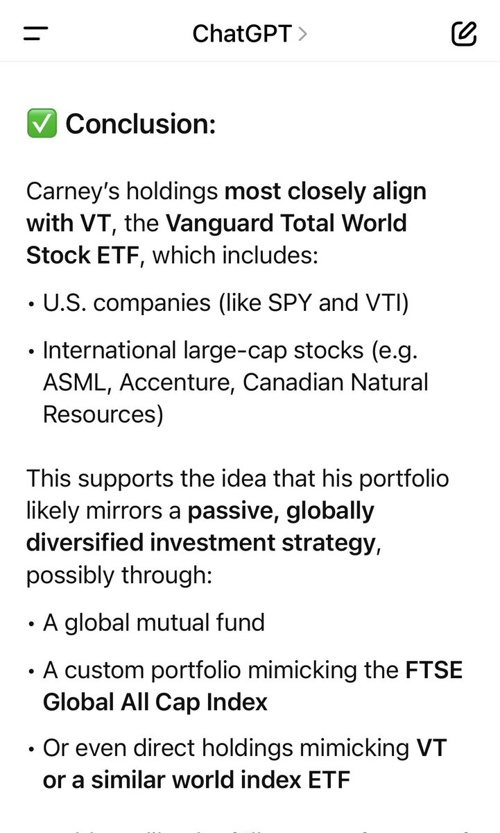 glen_mcgregor's tweet image. The enormous number (500+) of different stock titles listed in the holdings PMMC put into a blind trust suggest they came from a fund or ETF rather than individual trades he made. Take it with a grain of salt, but an AI analysis suggests a few possibilities…