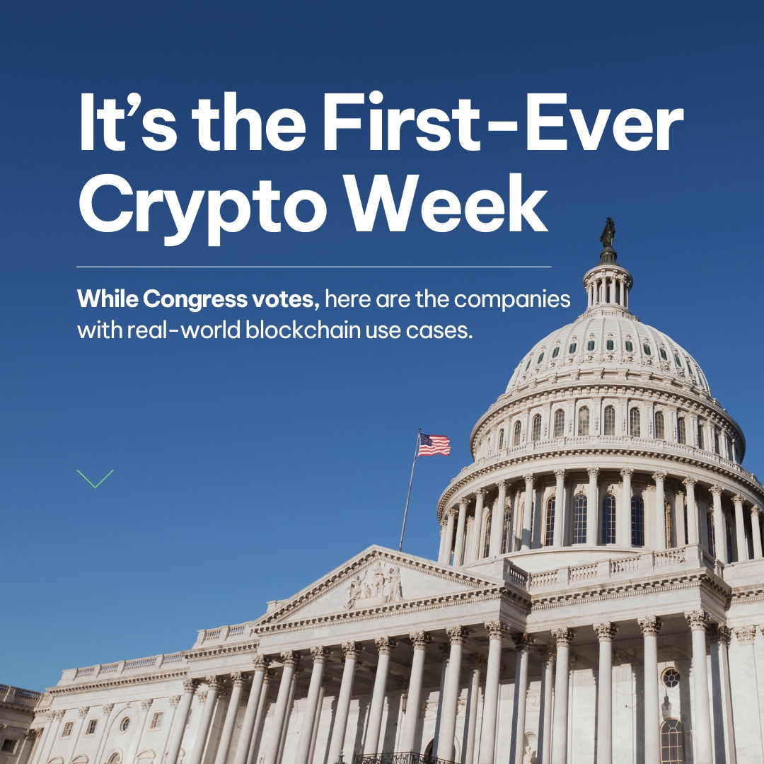 DigitalChamber's tweet image. It&apos;s #CryptoWeek in the House! As one of the most groundbreaking weeks in #crypto policy history unfolds, we wanted to take a step back to showcase real-world uses for this technology. Let&apos;s dive into the innovation Congress is working to regulate: