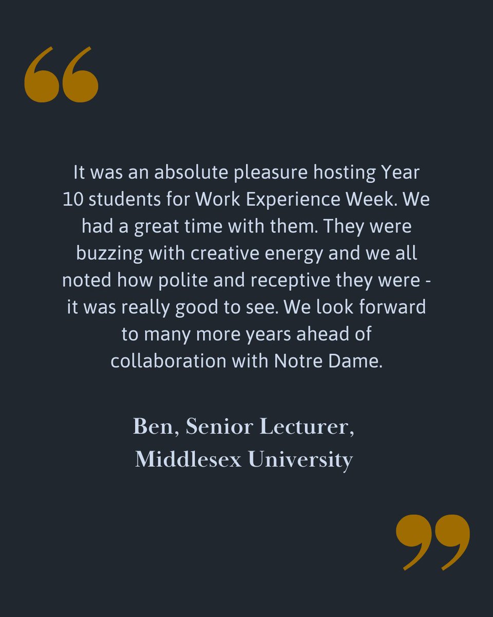 Notre Dame Southwark (@ndsouthwark) on Twitter photo A number of Year 10 students experienced the buzz of university life at Middlesex University during Work Experience Week. It was lovely to receive such positive feedback from a Senior Lecturer there! #ignitingbrilliantminds #championingbrighterfutures <a href="/MiddlesexUni/">Middlesex University</a> <a href="/SORCATrust/">St Oscar Romero Catholic Academy Trust</a> A number of Year 10 students experienced the buzz of university life at Middlesex University during Work Experience Week. It was lovely to receive such positive feedback from a Senior Lecturer there! #ignitingbrilliantminds #championingbrighterfutures <a href="/MiddlesexUni/">Middlesex University</a> <a href="/SORCATrust/">St Oscar Romero Catholic Academy Trust</a>