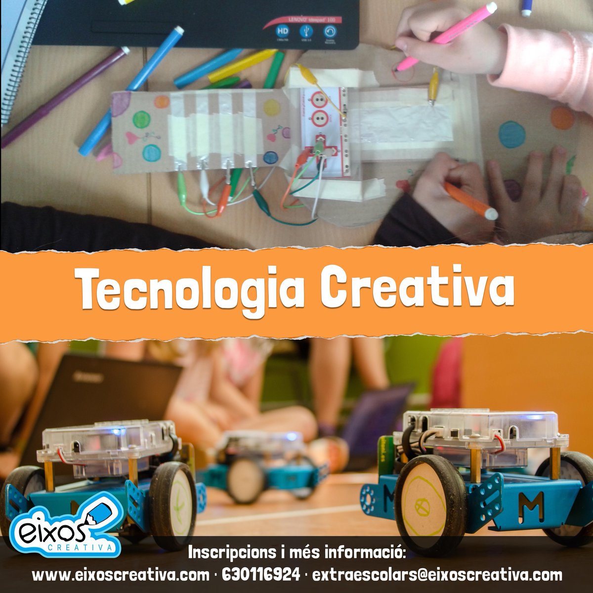 INSCRIPCIONS OBERTES. Curs 2025-2026 | Acadèmia D'Eixos Creativa
🖍️ CÒMIC (De 3r primària a 4t ESO)
✋  MODELATGE AMB HONEY CLAY (D I4 a 6è de primària)
🤖 TECNOLOGIA CREATIVA INFANTIL (I4-I5) (1r-6è) (ESO)
🎲 JOCS DE TAULA (1r-6è primària)
Més info: buff.ly/3mrQnCH