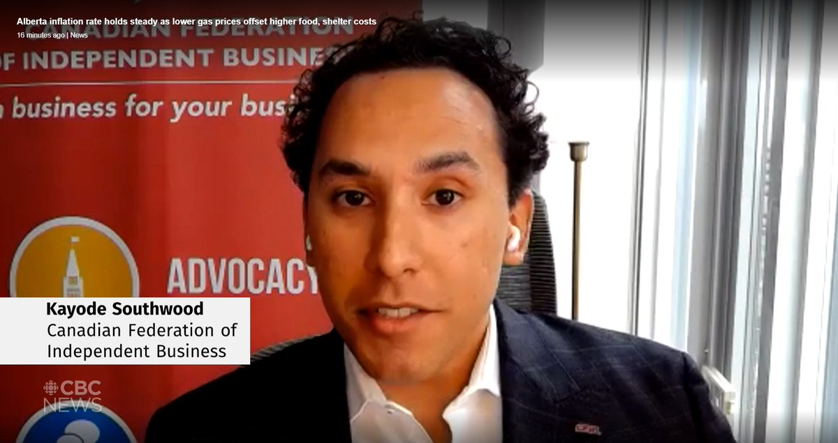 I had the opportunity to speak with CBC Calgary on small business confidence, and what Alberta can do to alleviate some of the pressure amid yesterday's inflation numbers: