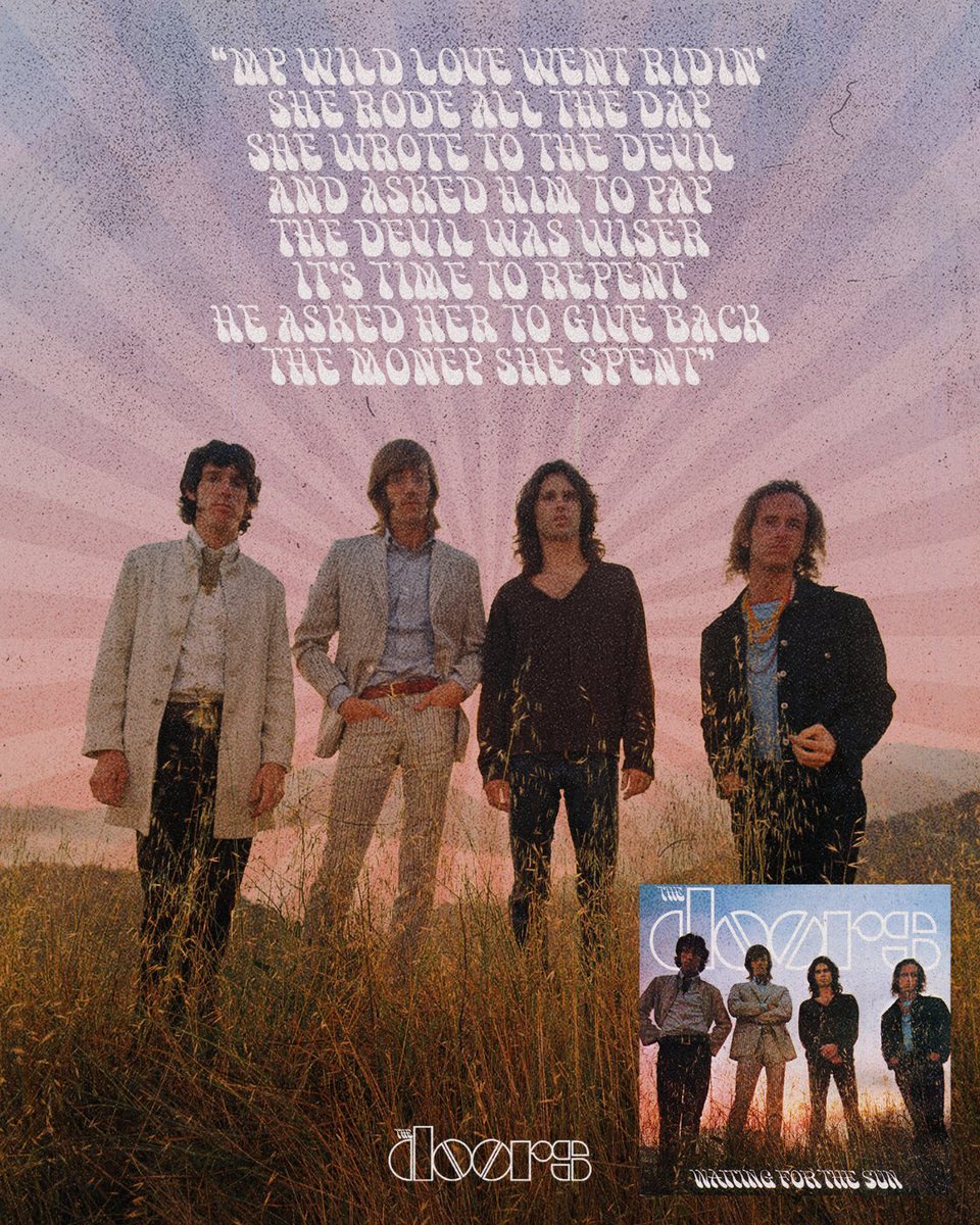 TheDoors's tweet image. 🎶 "My wild love went ridin'
She rode all the day” 🎶
“My Wild Love” is a haunting, stripped-down track built on handclaps, foot stomps, and Morrison’s chant-like vocals - unlike anything else on WAITING FOR THE SUN.
Listen to the track and the full album here:…
