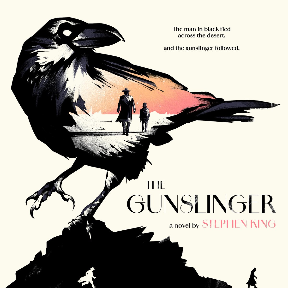 Willowstration's tweet image. ‘The Gunslinger’ - 12x12 screenprint coming from @OutPost512 at their Summer of King tribute show, July 25th
I love this series so much. It was an absolute thrill to return to this strange world and pay tribute to a stone-cold classic
“The man in black fled across the desert…”