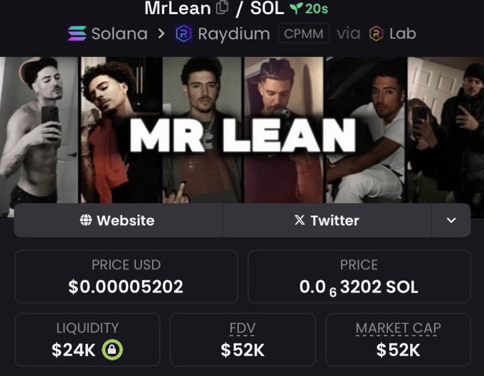 Fred_IBN's tweet photo. Aped $MrLean at $52K Mcap in my alpha Tg.

CA: 95Lxo4VvreoxVtT4gq5egnQRw3Tgdf8WwH5mn33hbonk

#mrlean #solana #memecoin https://t.co/IZztnRq4Se