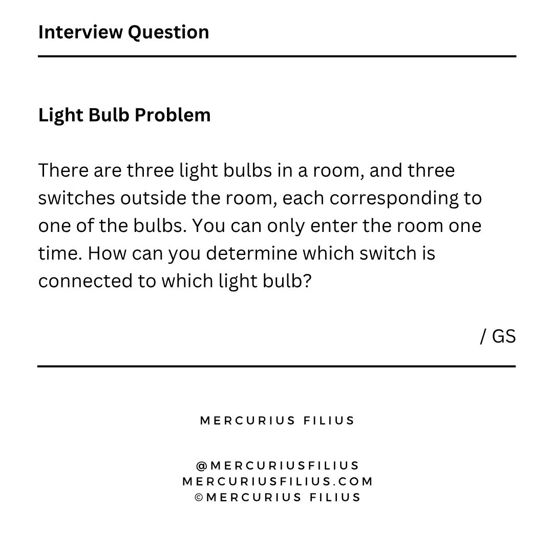 MercuriusFilius's tweet image. How would you answer this common Goldman Sachs interview question?