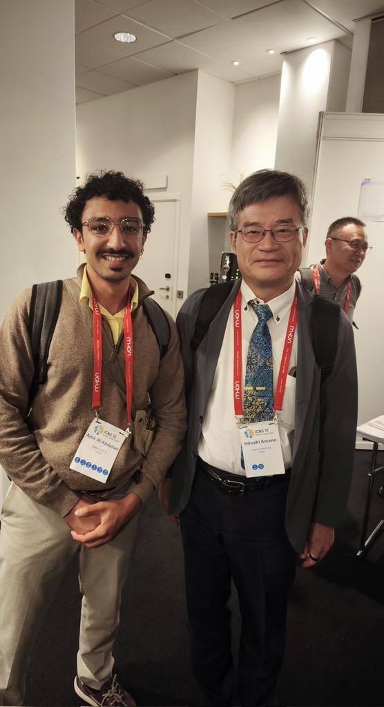 Met Hiroshi Amano at #ICNS15. His pioneering work on GaN still inspires young researchers like me. Had to snap a quick conference pic for the memories! #NobelMind