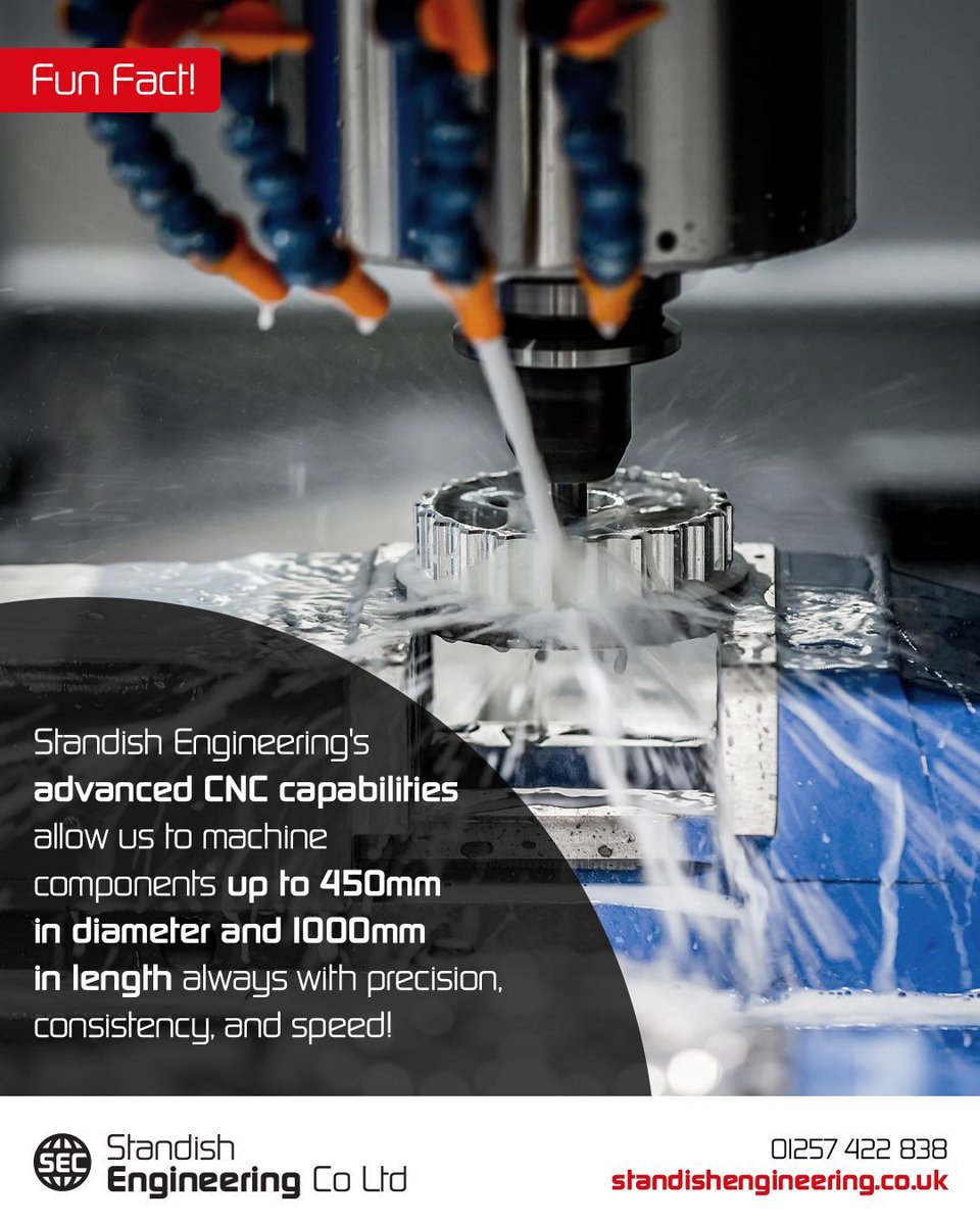 Standish Engineering Company Ltd (@standish_eng) on Twitter photo Fun Facts 🔧
Standish Engineering's advanced CNC capabilities allow us to machine components up to 450mm in diameter and 1000mm in length always with precision, consistency, and speed!
📞 01257 422 838
📧 info@cnc-machining.co.uk
🌍 standishengineering.co.uk Fun Facts 🔧
Standish Engineering's advanced CNC capabilities allow us to machine components up to 450mm in diameter and 1000mm in length always with precision, consistency, and speed!
📞 01257 422 838
📧 info@cnc-machining.co.uk
🌍 standishengineering.co.uk