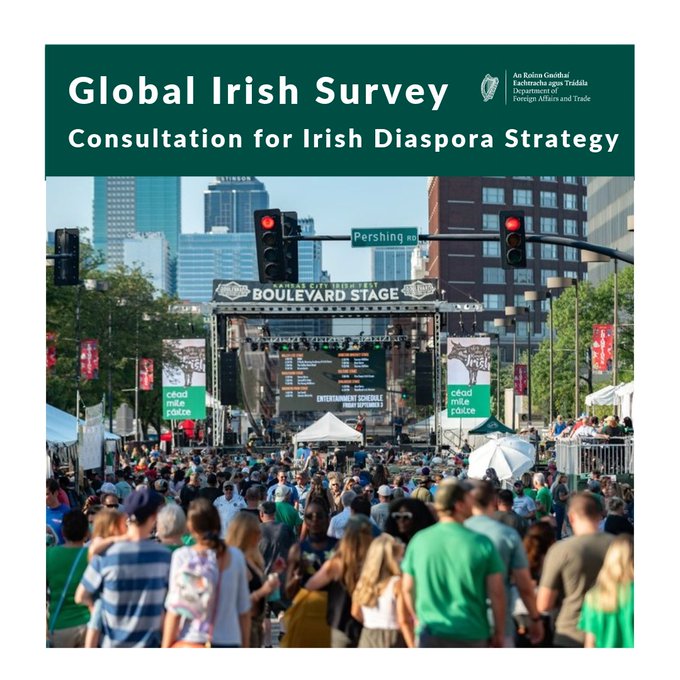 Are you Irish living in the Czech Republic or have you Irish heritage?  🇮🇪

Help us shape Ireland’s new Diaspora Strategy by sharing your views and experiences in the Global Irish Survey.

Have your voice heard. 

ireland.ie/en/irish-diasp…

#GlobalIrish #Irishabroad