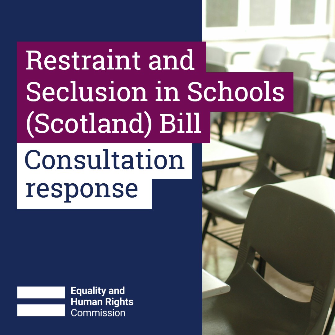 EHRCScotland's tweet image. Our response to the @SP_ECYP call for views on the Restraint and Seclusion in Schools Bill highlights our engagement with @CYPCS and @scotgov, our human rights framework for restraint and inquiry into the use of restraint in schools in England and Wales: equalityhumanrights.com/our-work/advis…