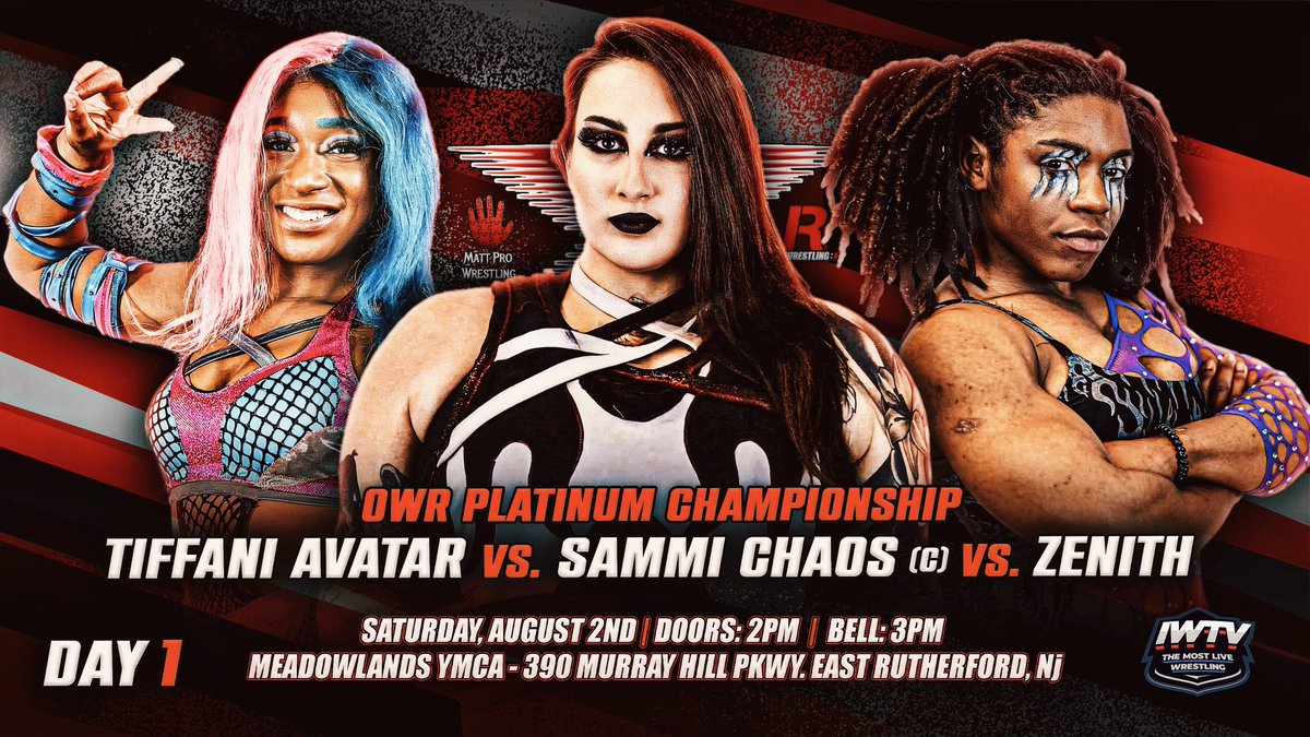 WrestlingMagic's tweet image. Project X Day 1 Card! (1/2)
@JourneyBurke VS @hannxhtaylor
@RayRayMarz VS @ElOsoBlancoNj VS @IHateSteveOff VS Dan Murdoch
@TiffaniAvatar VS @realSammiChaos VS Zenith
@StepdadsWrestle VS Jack Maertens
ProWrestlingMagic.com
#ThisIsMagic