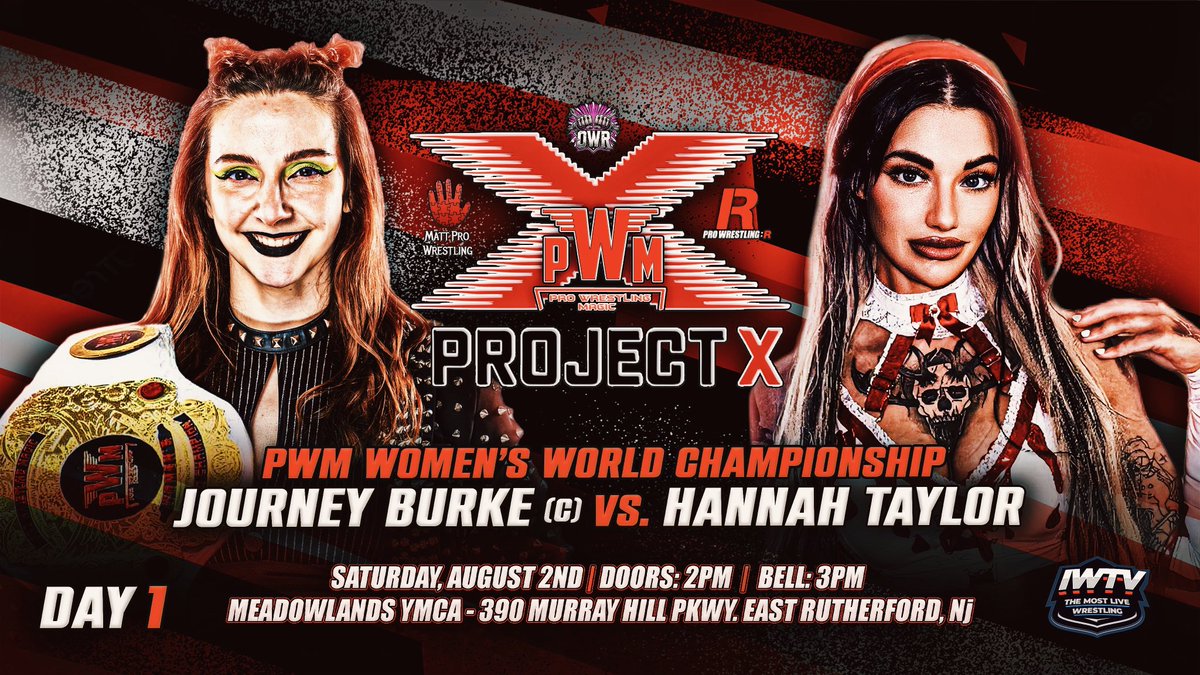 WrestlingMagic's tweet image. Project X Day 1 Card! (1/2)
@JourneyBurke VS @hannxhtaylor
@RayRayMarz VS @ElOsoBlancoNj VS @IHateSteveOff VS Dan Murdoch
@TiffaniAvatar VS @realSammiChaos VS Zenith
@StepdadsWrestle VS Jack Maertens
ProWrestlingMagic.com
#ThisIsMagic