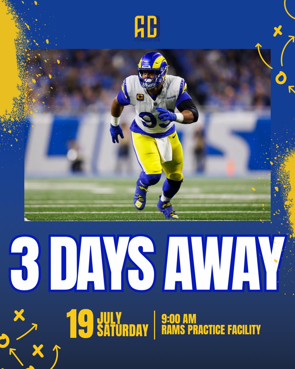 AD99Foundation's tweet image. Just 3 days away from the Aaron Donald Elite Camp! Get ready for an unforgettable day of competition, energy, and giving back to the community @AaronDonald97 @EriDon_99 @RamsNFL