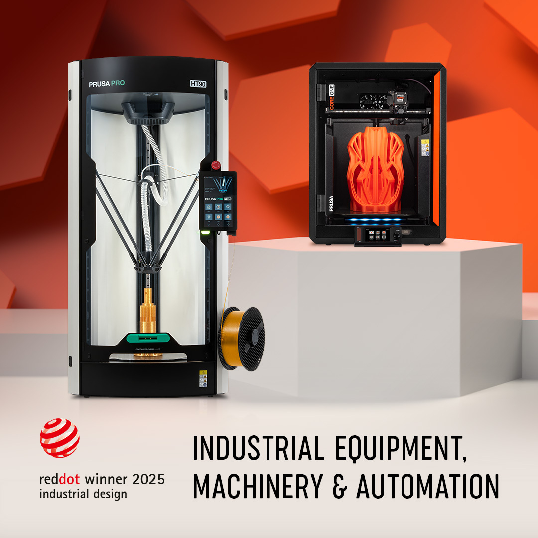 Prusa3D's tweet image. We’re so proud! 🎉 Both the Prusa CORE One and Prusa Pro HT90 won Red Dot Awards in the Industrial Equipment, Machinery & Automation category. 43 experts from 21 countries recognized their performance, design, and commitment to sustainability. 🙌