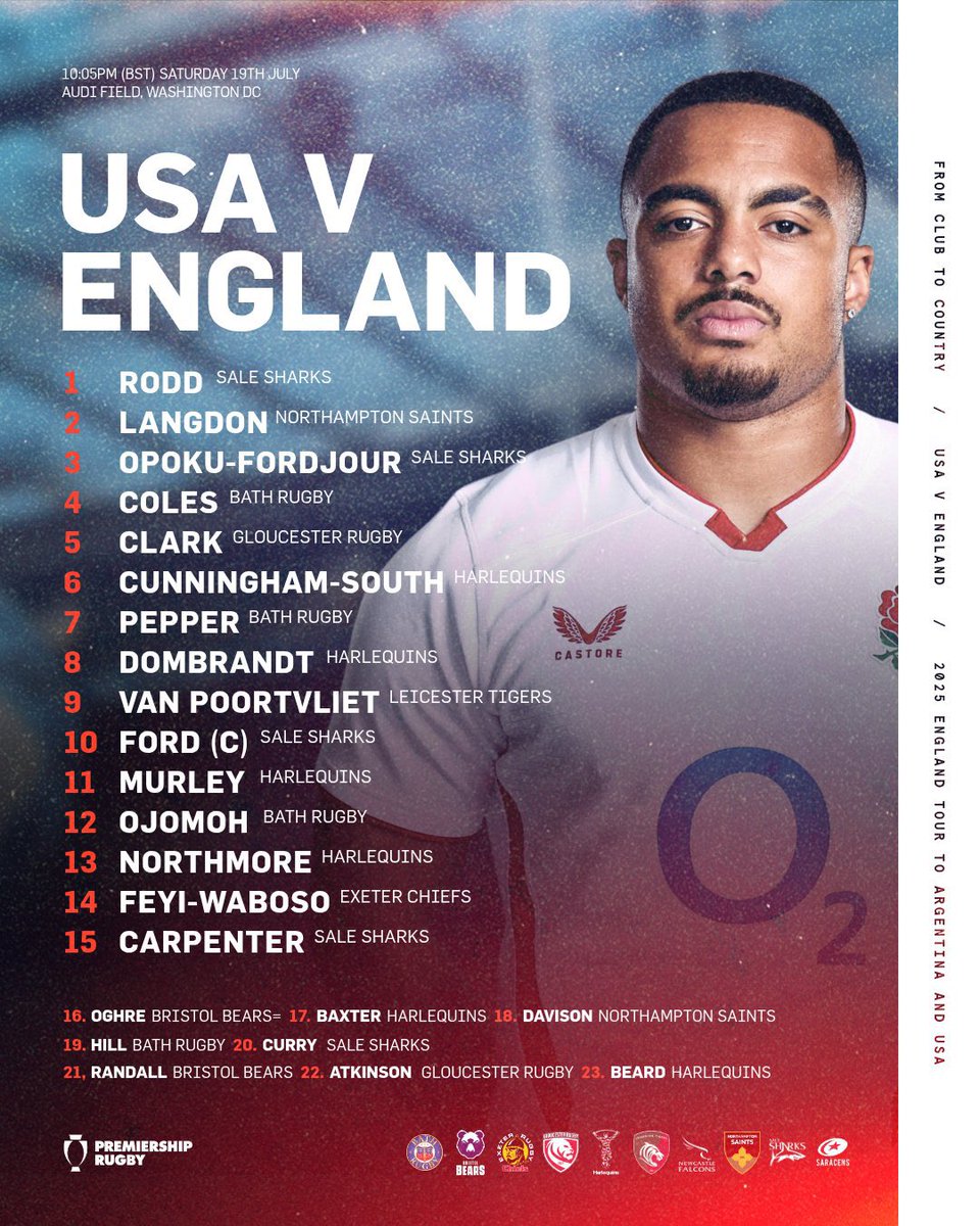 Great to see Pepper and Ojomoh staring, but it looks like Ted Hill is being viewed as a Second Row, when he’s been the standout 6 playing for Bath? 🤷🏼‍♂️