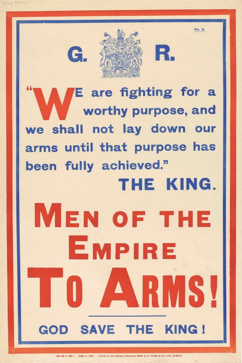 Empireaesth's tweet image. “Men of the Empire To Arms!” First World War Poster featuring the words of King George V (1914)