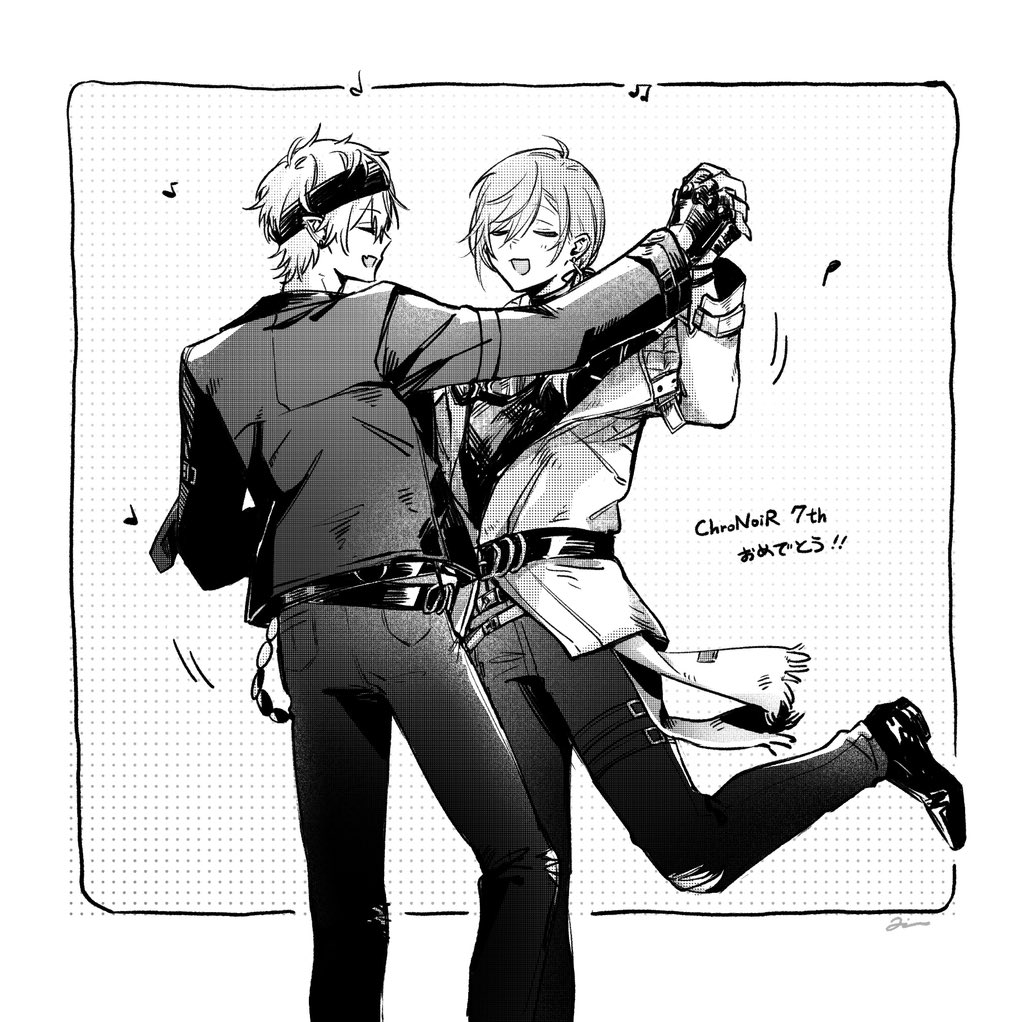 おめでとうございます!🖤🖤
#ChroNoiR7周年

#かな絵 #KuzuArt #くろのあとりえ 