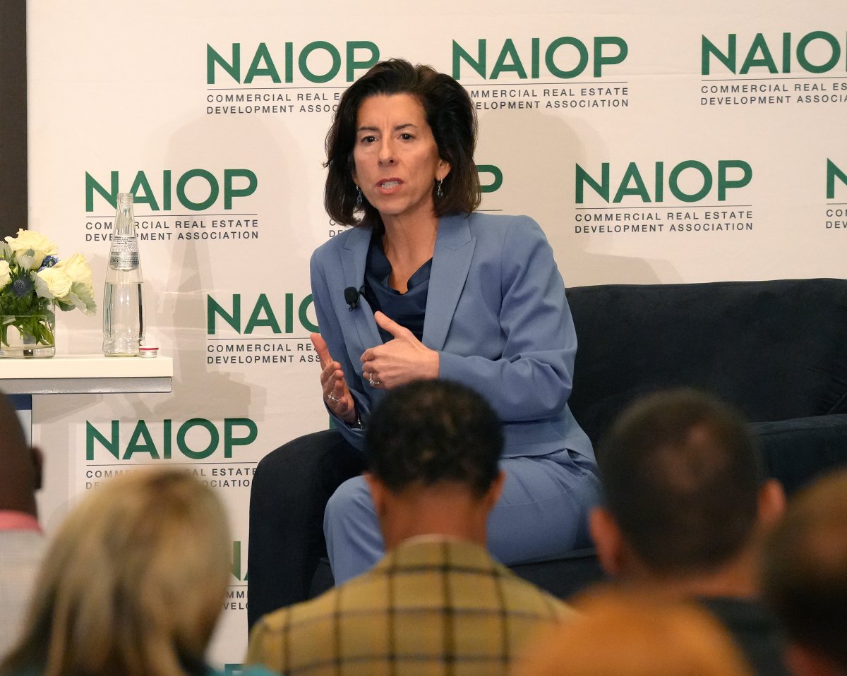 NAIOP's tweet image. As economic headwinds persist and global realignment reshapes the investment landscape, Former U.S. Secretary of Commerce Gina Raimondo said: buckle up, remain steady, and prepare for slower growth in the near term – but keep your eyes on the long game. ow.ly/3qNF50WgOLc