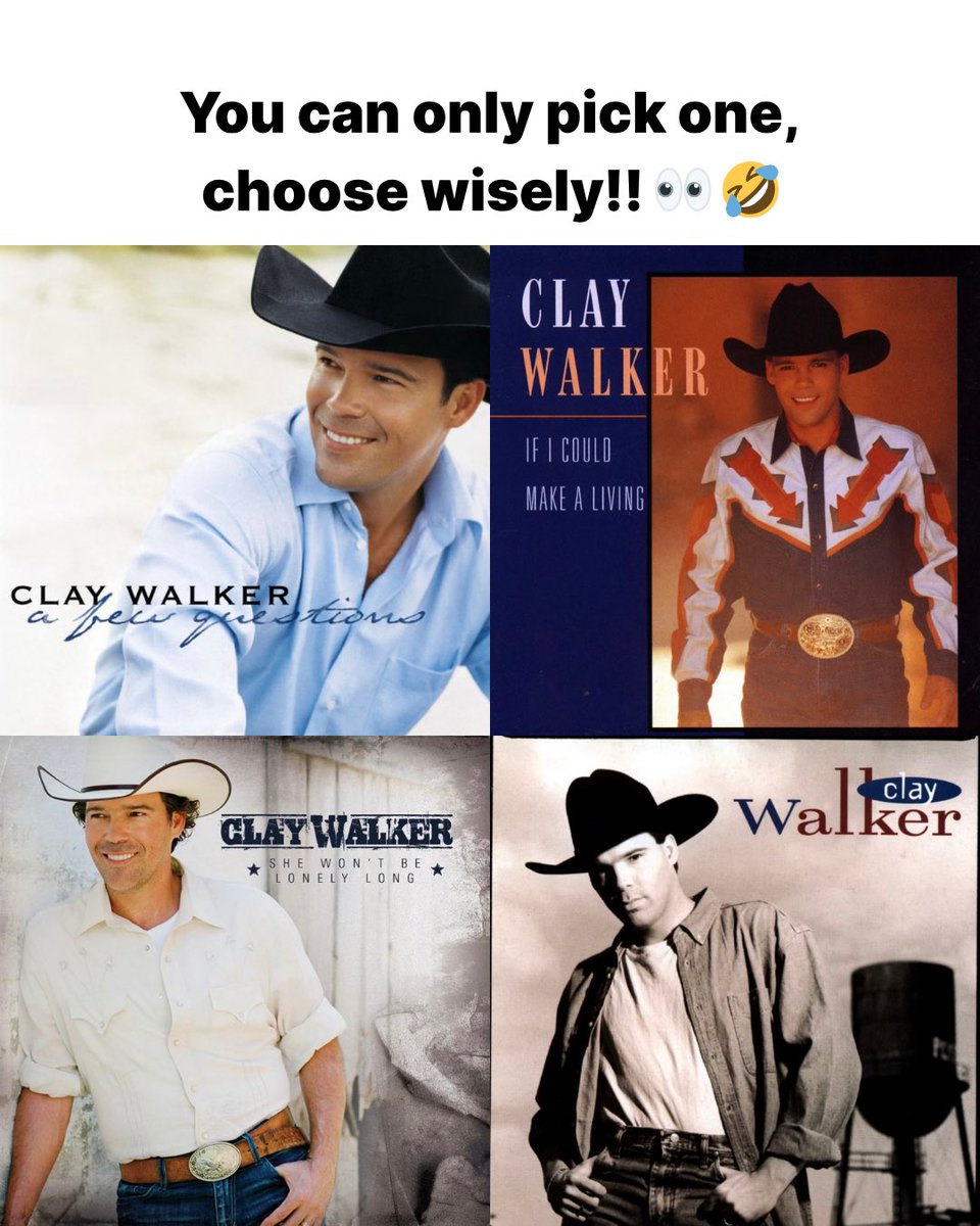 ClayWalker's tweet image. Which one are you picking??? #90scountry #countrymusic #90s #throwback