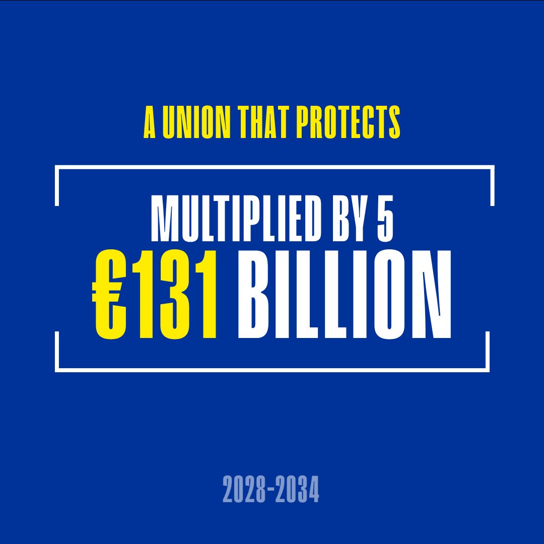 vonderleyen's tweet image. Our budget will help build a Union that protects.
We are proposing €131 billion for Defence and Space, under the Competitiveness Fund.
5 times of what we have today.
This will strengthen our industrial base and our capabilities.