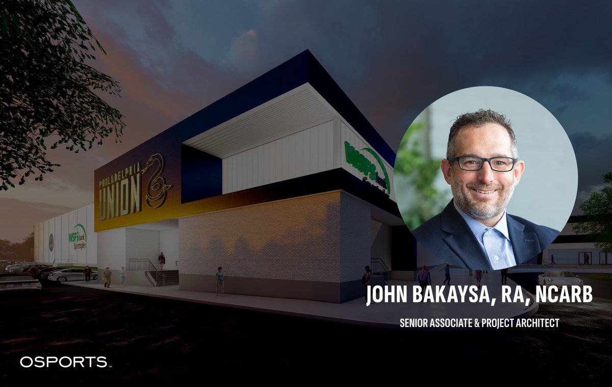 OSPORTS (@osports_) on Twitter photo 💡 With the <a href="/PhilaUnion/">Philadelphia Union</a>'s WSFS Sportsplex ribbon cutting tomorrow, we're spotlighting John Bakaysa, RA, NCARB, our Philly-based Senior Associate & Project Architect whose leadership helped bring this to life! Thanks for all you do John! 🏟🏟️
#OSPORTS #EmployeeSpotlight 💡 With the <a href="/PhilaUnion/">Philadelphia Union</a>'s WSFS Sportsplex ribbon cutting tomorrow, we're spotlighting John Bakaysa, RA, NCARB, our Philly-based Senior Associate & Project Architect whose leadership helped bring this to life! Thanks for all you do John! 🏟🏟️
#OSPORTS #EmployeeSpotlight
