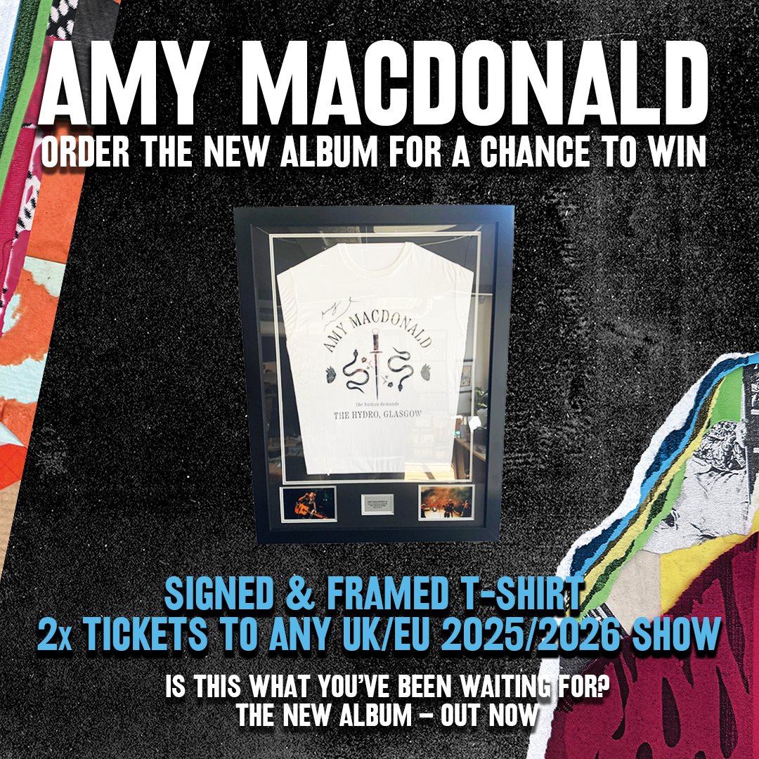 Amy__Macdonald's tweet image. Last call! Order the album from my official store for the chance to win 2 🎟️ tickets 🎟️ to any of my shows in the UK & Europe in 2025/2026 PLUS a special signed and framed T-shirt. Closes tomorrow Thursday 17th July. Head to amymacdonald.tmstor.es now!
If you've already ordered…