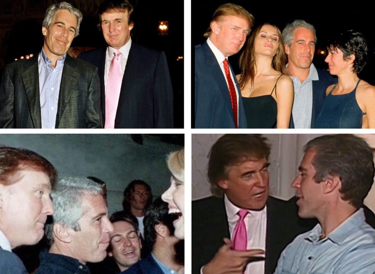 middleageriot's tweet image. BELOW: Donald Trump and Jeffrey Epstein just hoaxing around.