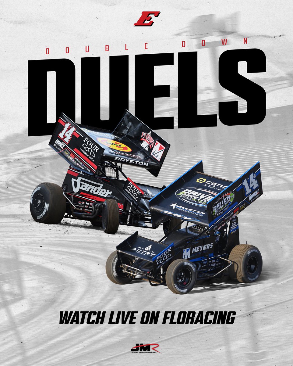 Jason Meyers Racing (@jmracing14) on Twitter photo • RACE DAY •
Eldora Speedway
Series: <a href="/HighLimitRacing/">High Limit Racing</a>
Broadcast: <a href="/FloRacing/">FloRacing</a>
Drivers: <a href="/spencerbayston/">Spencer Bayston</a> | <a href="/corey_day_/">Corey Day</a>
📺 shorturl.at/UOo9D
🛒 ShopJMR14.com • RACE DAY •
Eldora Speedway
Series: <a href="/HighLimitRacing/">High Limit Racing</a>
Broadcast: <a href="/FloRacing/">FloRacing</a>
Drivers: <a href="/spencerbayston/">Spencer Bayston</a> | <a href="/corey_day_/">Corey Day</a>
📺 shorturl.at/UOo9D
🛒 ShopJMR14.com