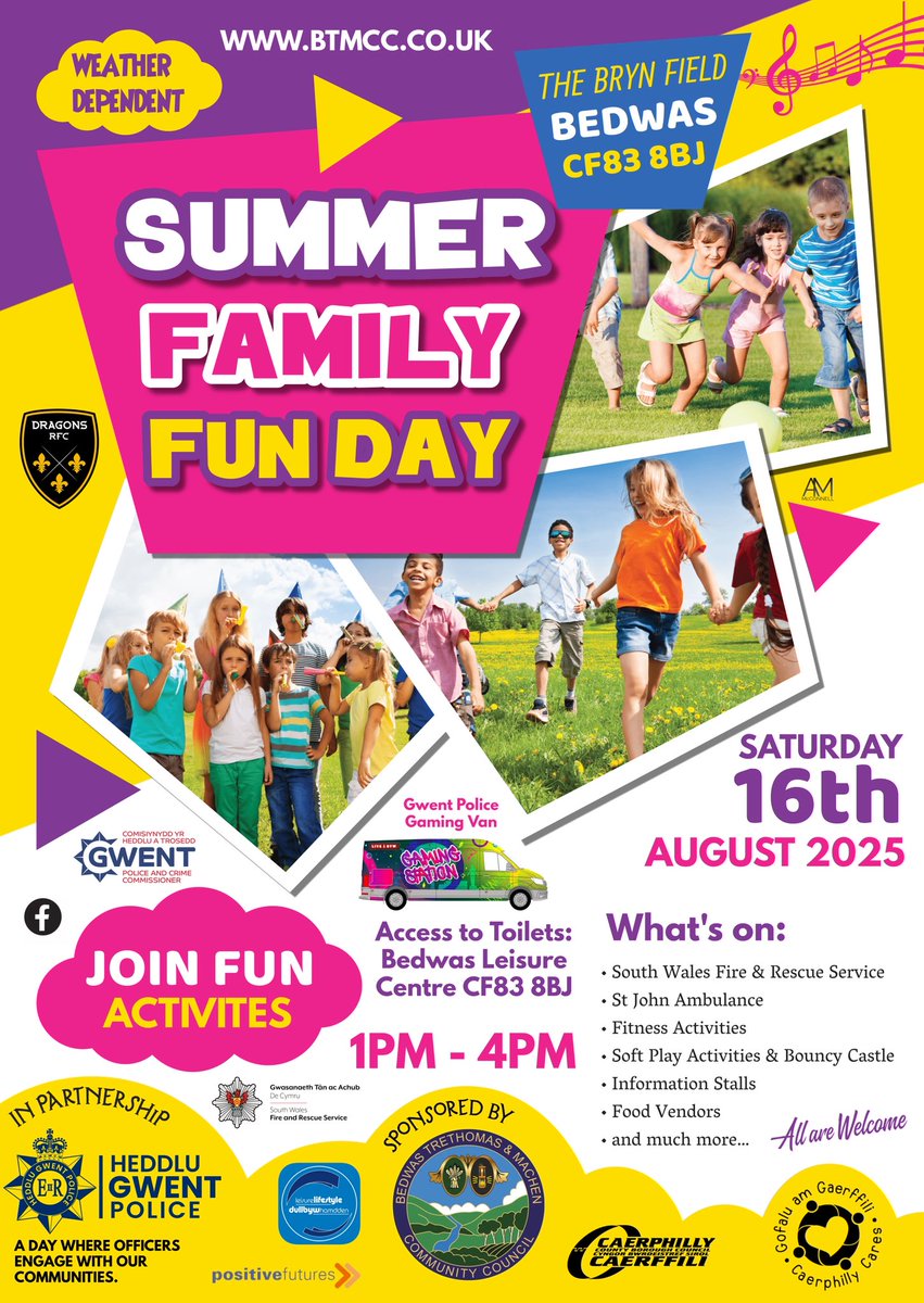 Cllr Amanda McConnell (@mcconamanda) on Twitter photo 📣 Date for your Diaries….
#SummerFamilyFunDay 🌞
<a href="/CaerphillyCBC/">CaerphillyCBC</a> <a href="/CaerphillyObsvr/">Caerphilly Observer</a> <a href="/hef4caerphilly/">Dr Hefin David MS/AS</a> <a href="/GwentPCC/">GwentPCC</a> <a href="/dragonsrfc/">Dragons RFC 🐉</a> <a href="/morgac15/">Chris Morgan</a> 📣 Date for your Diaries….
#SummerFamilyFunDay 🌞
<a href="/CaerphillyCBC/">CaerphillyCBC</a> <a href="/CaerphillyObsvr/">Caerphilly Observer</a> <a href="/hef4caerphilly/">Dr Hefin David MS/AS</a> <a href="/GwentPCC/">GwentPCC</a> <a href="/dragonsrfc/">Dragons RFC 🐉</a> <a href="/morgac15/">Chris Morgan</a>