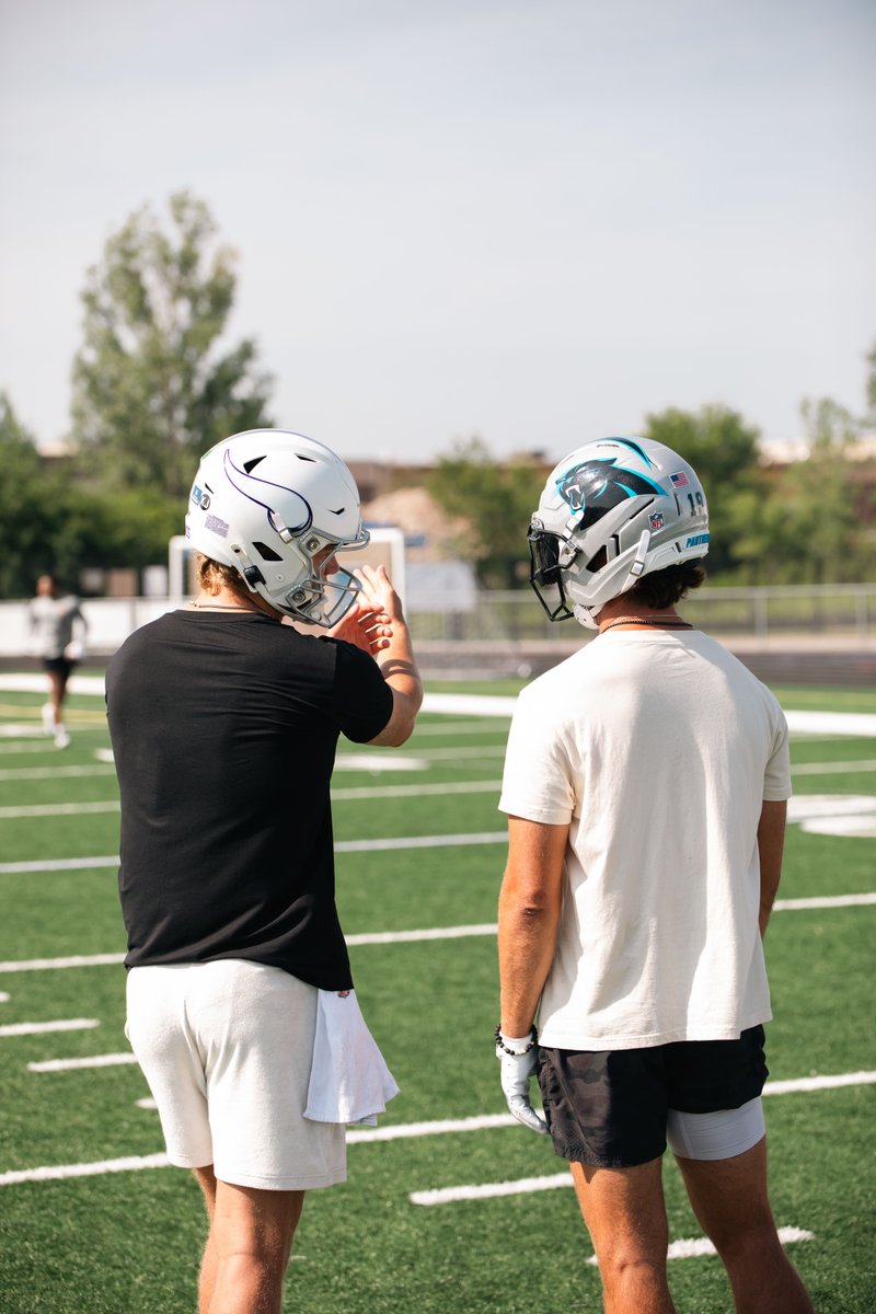 Clocked in. 

<a href="/athielen19/">Adam Thielen</a> x <a href="/jjmccarthy09/">J.J. McCarthy</a>