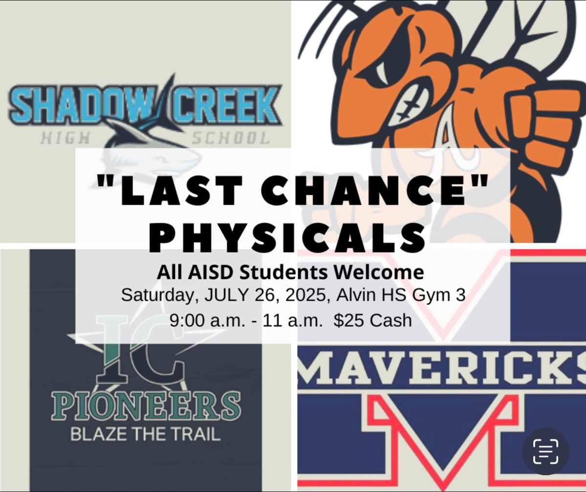 HokaHeyFootball's tweet image. August 4th will be here before you know it! Another opportunity to get a sport physical before the 1st day of practice
@CoachKirkMartin @HokaHeyBooster @ManvelHS @HokaHeyAP #BeDifferent
#RecruitManvel
#Family