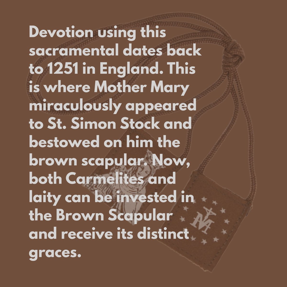Mater_Media's tweet photo. 🤎Happy Feast of Our Lady of Mount Carmel! 🤎
#carmel #carmelite #feastday #ourlady #mothermary #stsimonstock #brownscapular #scapular #carmeliteorder #ourlady #ourladyofmtcarmel #mtcarmel #patronsaint #patroness #saintoftheday #queenofheaven #blessedmother #mary #matermedia https://t.co/06g5fdQONP