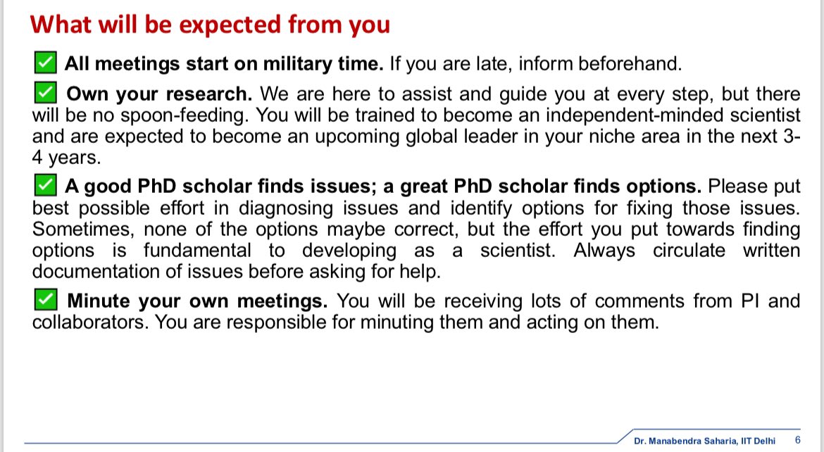 One of the conscious changes I have made in the past 2 years in my advising style for PhDs is asking them for options rather than merely problems. Generally, I have a decent idea about what can be done to fix something. And in my earlier years in this job, I would not have the