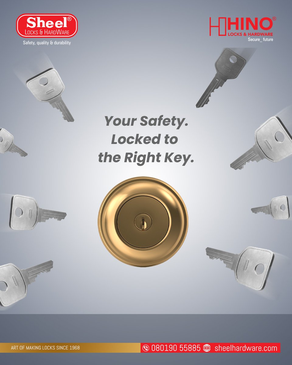 sheellocks1's tweet image. At Sheel Locks &amp;amp; Hardware, we believe security is not just a product—it’s peace of mind. 

#SheelLocks #LocksAndHardware #HinoLocks #Locksmith #HardwareSolutions #HomeSecurity #DoorLocks #SafetyFirst #SecureLiving #QualityLocks #SecurityProducts #TrustedSince1968