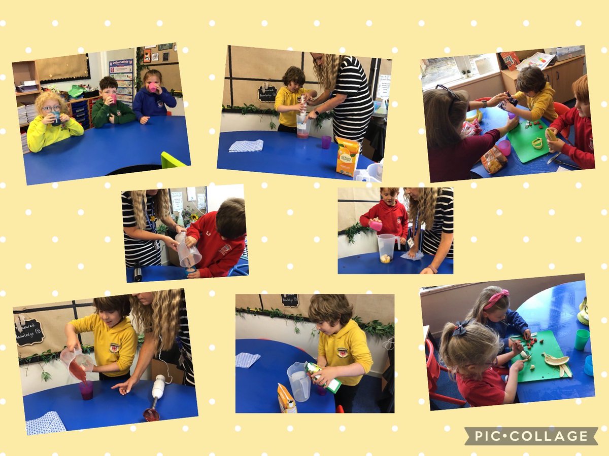 For their final DT project of the year, the children in Y1 invented their own smoothie recipes and then had a brilliant time making them!