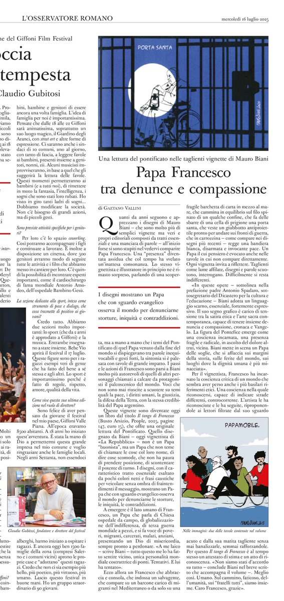 Oggi su <a href="/oss_romano/">L'Osservatore Romano</a> una bella recensione de "il tango di Francesco". Grazie davvero a <a href="/GaetanoVallini/">🇺🇦Gaetano Vallini</a>