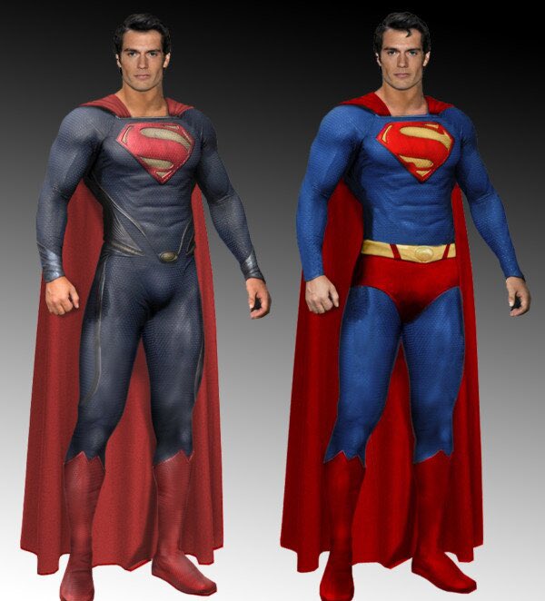 No Superman suit works without the trunks. The Superman suit in general was designed to be broken up with red around that area and without it he looks strange
