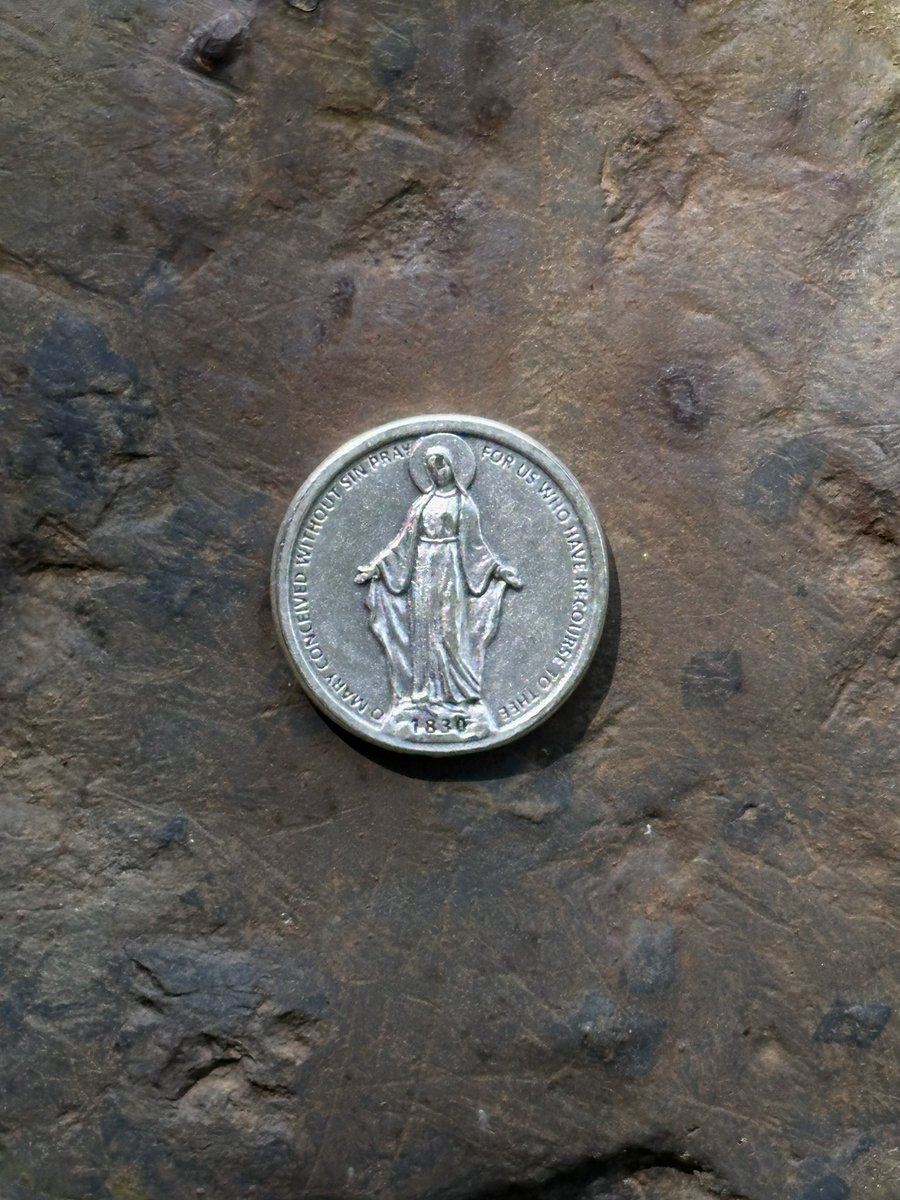 tomcontonio's tweet image. I love putting Miraculous Medals everywhere! This one found its place on a rock!