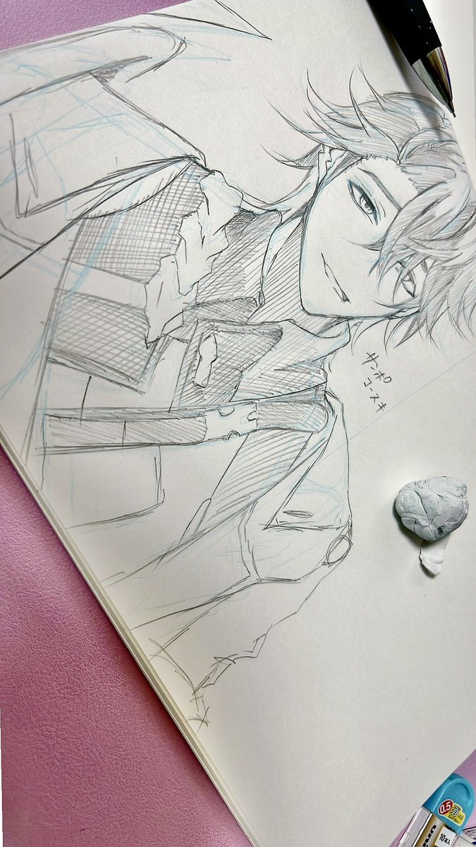 uzz_mrr's tweet image. 可愛い自由帳買ったので
💣の落書き