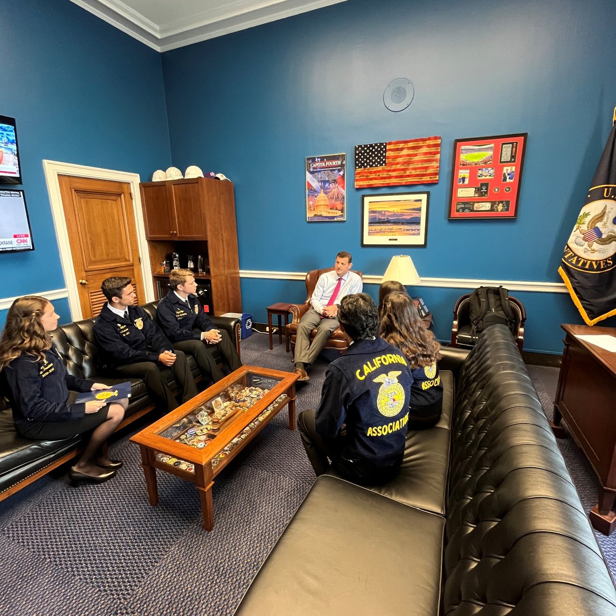RepDavidValadao's tweet image. As a member of the FFA Caucus and an FFA alum, it was great meeting with the California FFA during this week's State Officer Summit. These bright, young leaders are the future of our agricultural industry, and I look forward to the positive impact they'll have one day.