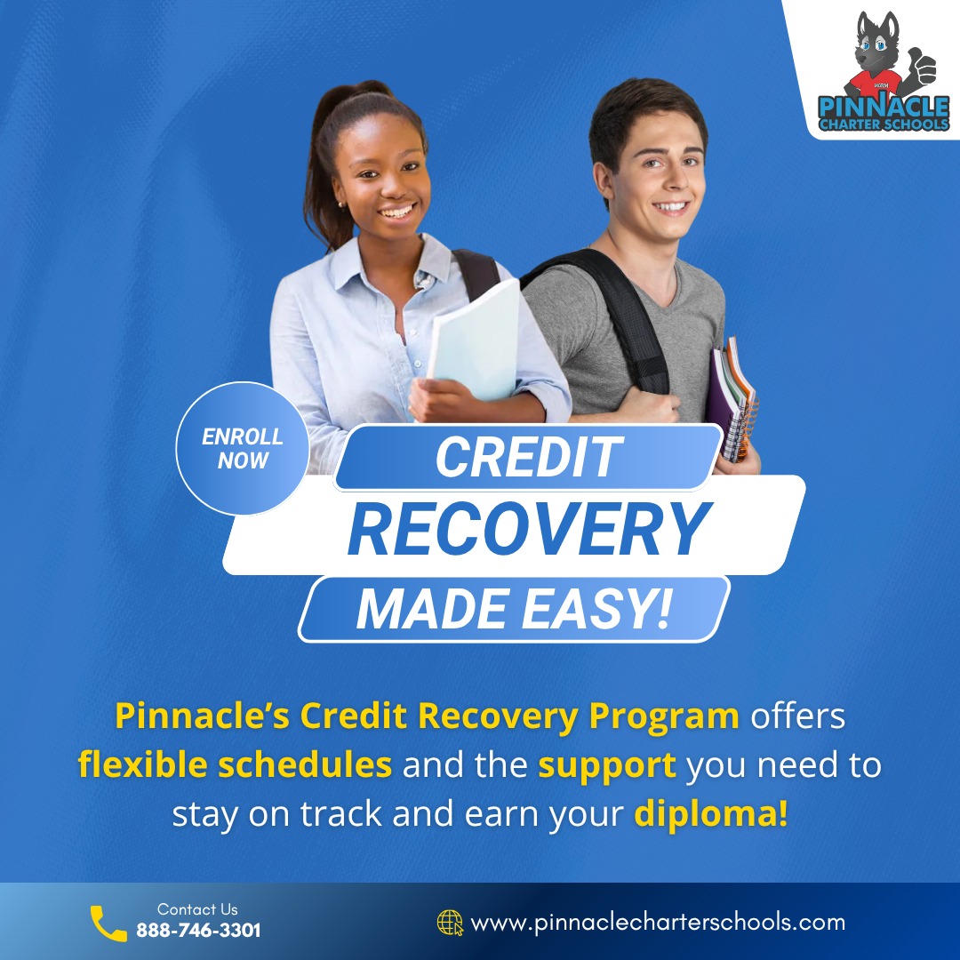 pinnaclevhs's tweet photo. Need to catch up on credits? Pinnacle Charter Schools' Credit Recovery Program helps you get back on track to graduate. Flexible schedules and personalized support to help you succeed!
 
Enroll now! https://t.co/KvTO2vzFxK
 
#PinnacleCharterSchools #CreditRecovery #SuccessStories https://t.co/bolULSN8O4