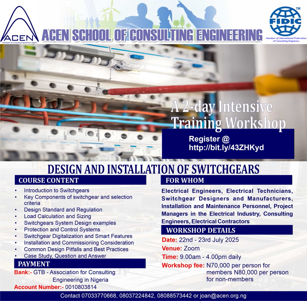 🎉 We're just 6 days away from the ACEN 2-Day Intensive Virtual Training Workshop! 📣 Don't miss out on this opportunity to enhance your skills in Design and Installation of Switchgears. Register now!
